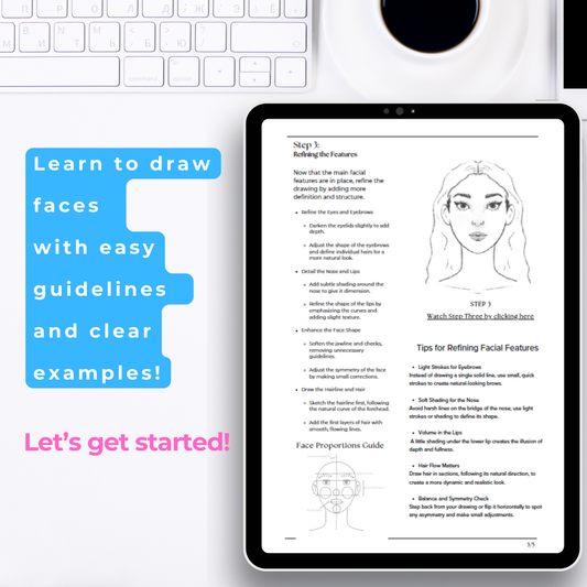 Free Face Drawing Guide – Printable Template