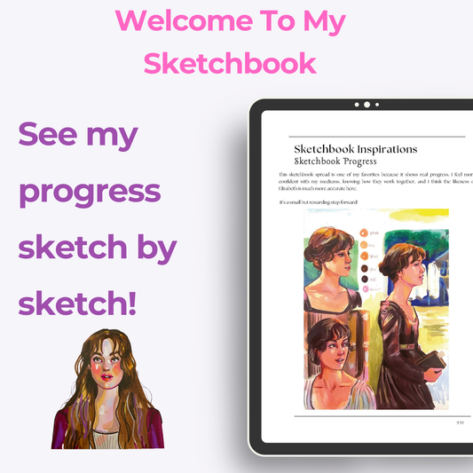 Elizabeth Bennet Sketchbook Inspirations - Zine (Digital PDF)