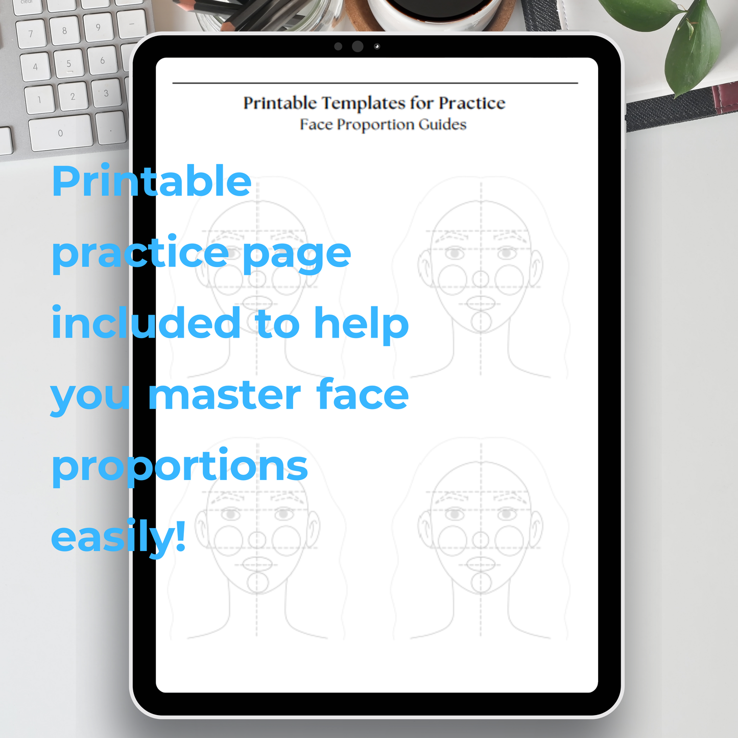 Free Face Drawing Guide – Printable Template