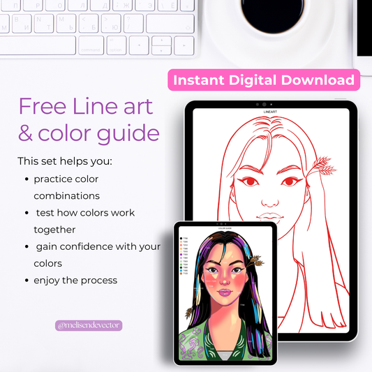 Portrait Line Art & Color Guide – Acrylic Marker Practice